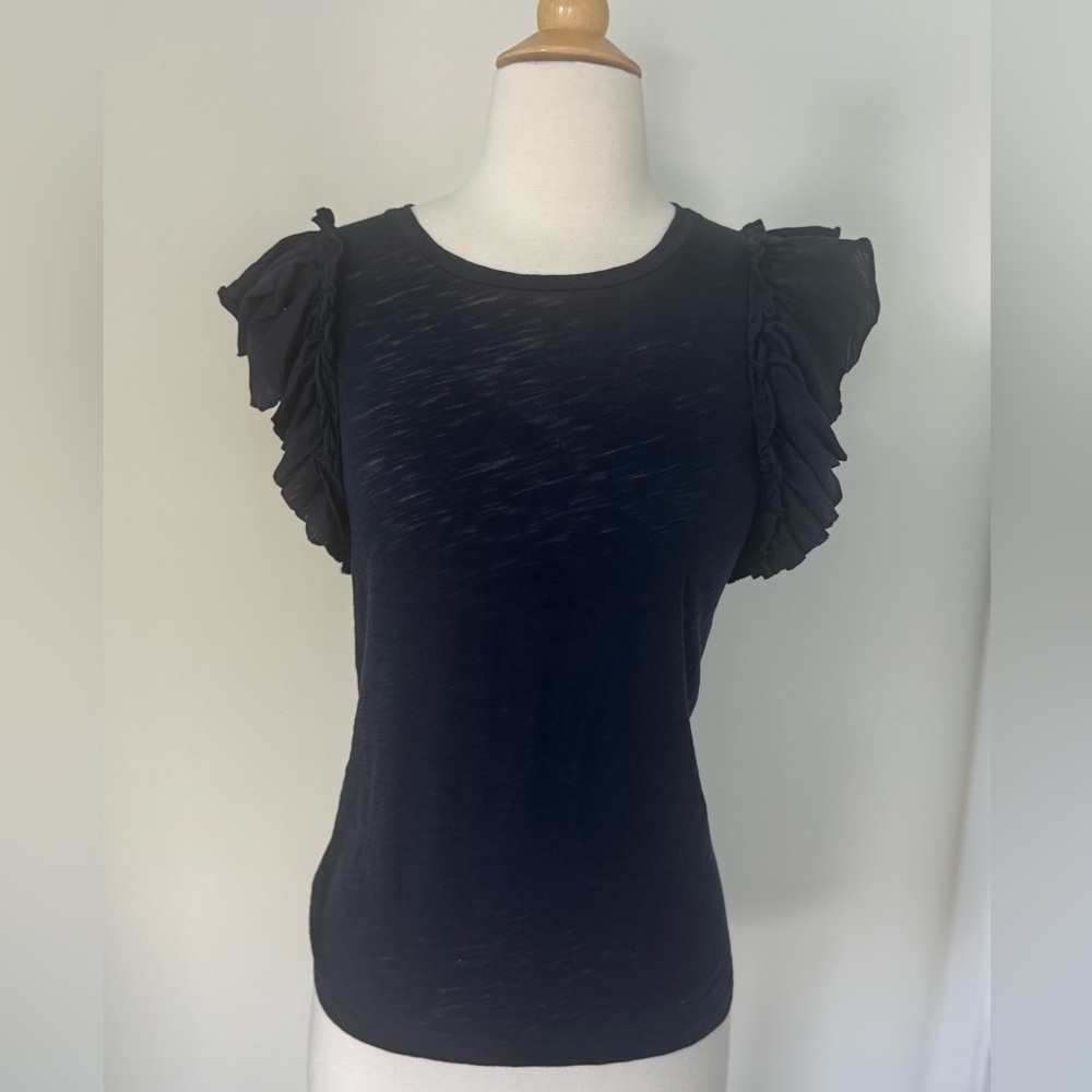 Goldie Womens black sleeveless Flutter T-Shirt Pima Cotton Size M